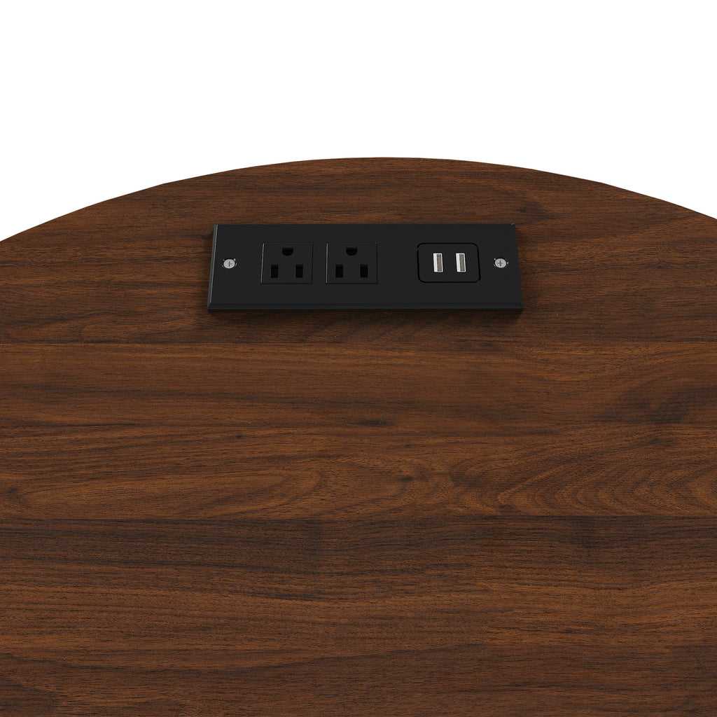 Halvor Round Walnut Nightstand