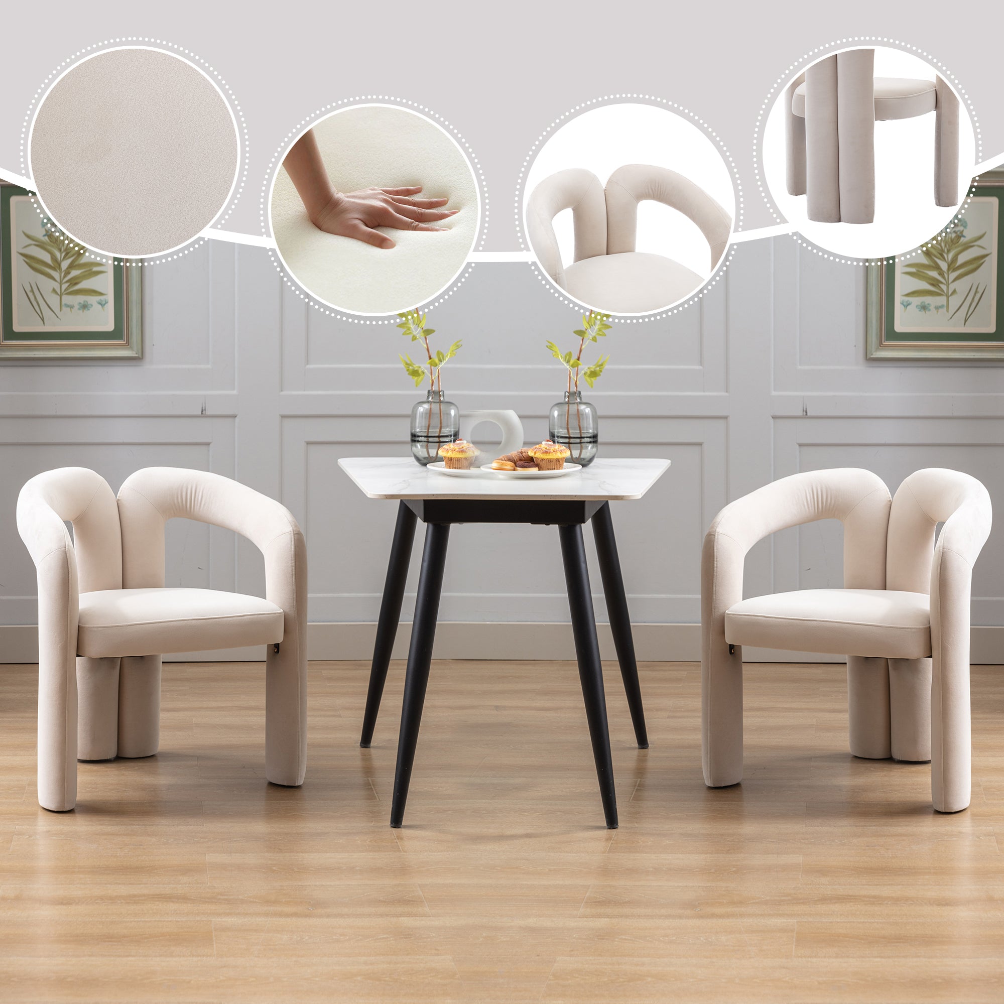 Merete Barrel Velvet Accent Chair