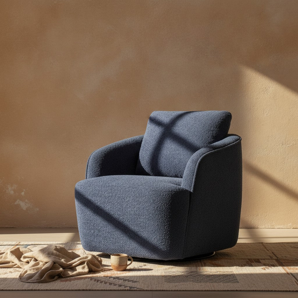 Astrid Barrel Boucle Accent Chair