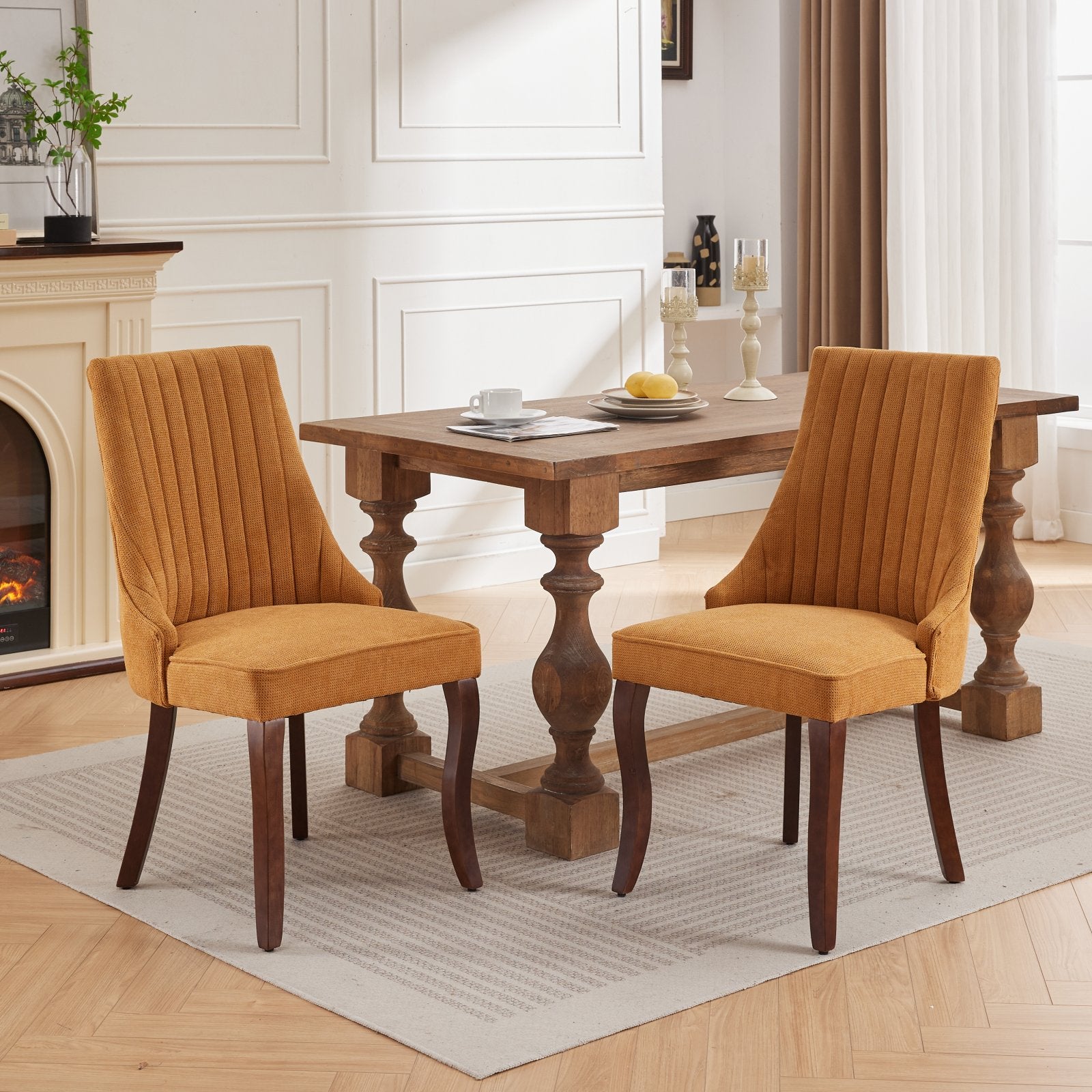 Moa Curved Linen Dining Chair