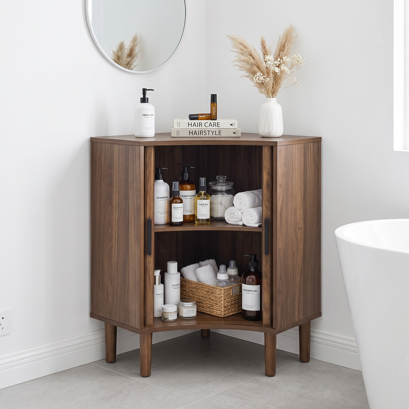 Aksel Fluted Walnut Cabinet