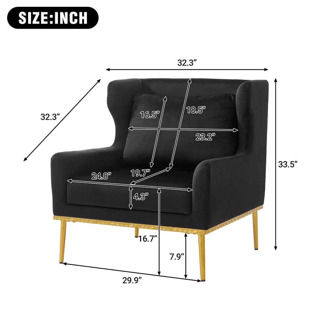 Rasmus Velvet Accent Chair