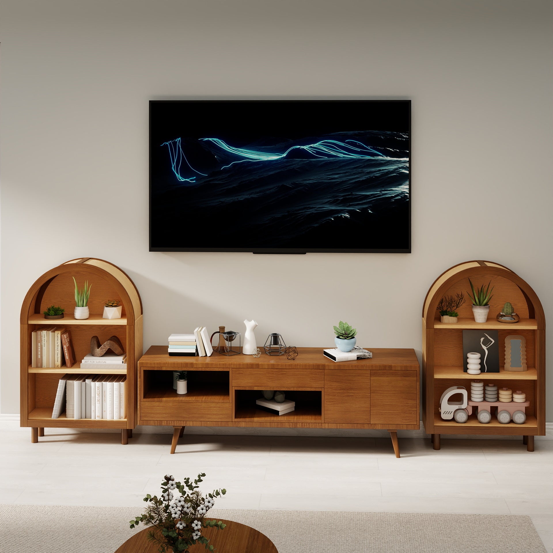 Frans Arched Walnut Bookshelf
