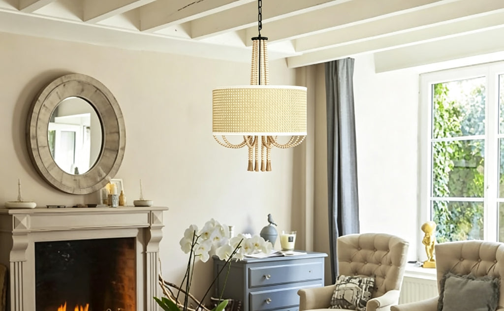 Prim Rattan Chandelier