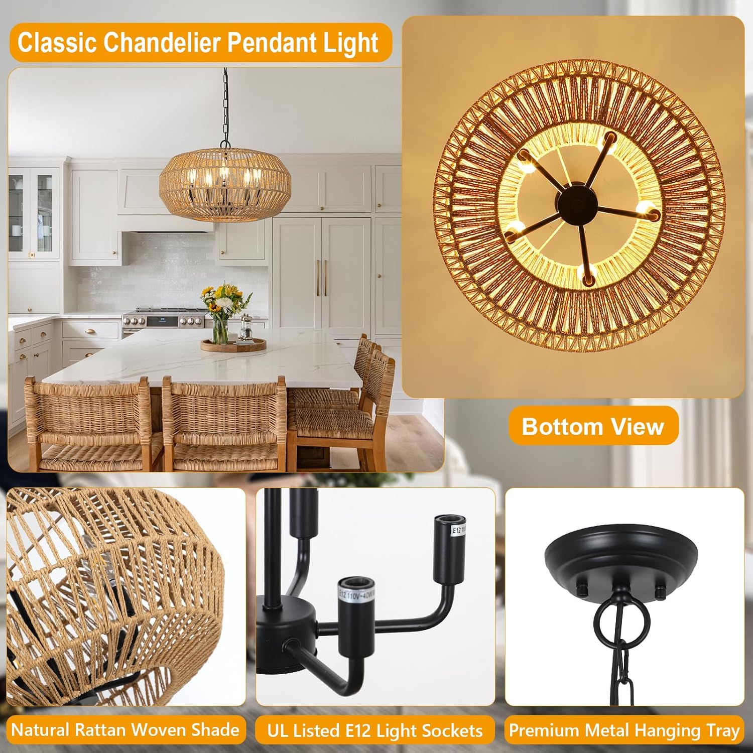Palma Rattan Pendant Light