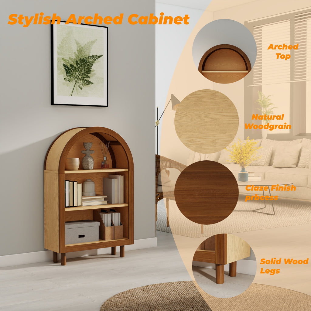 Frans Arched Walnut Bookshelf