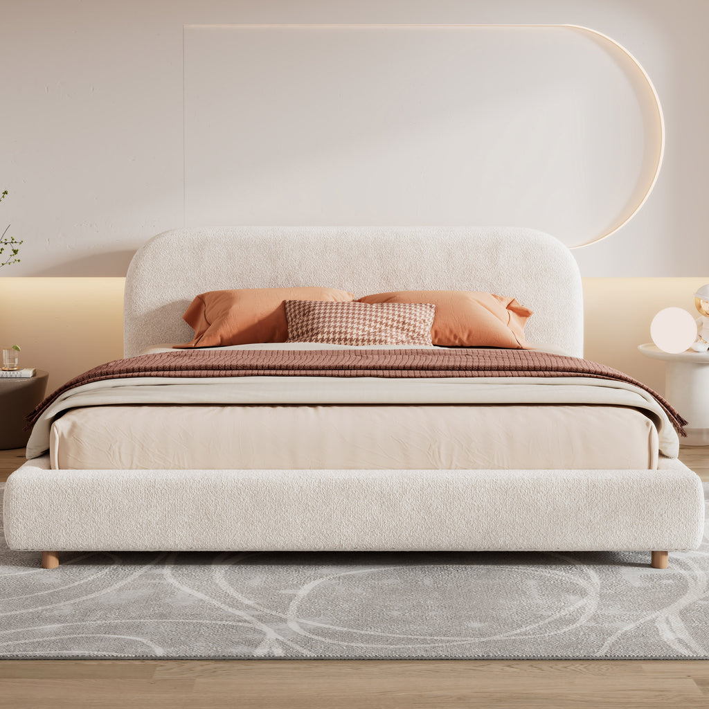 Dagmar Boucle King Platform Bed Frame