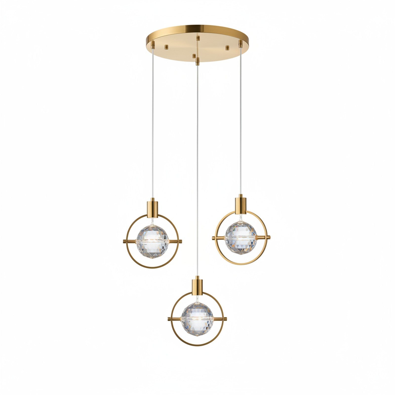Hollywood Circle 3 Light Pendant Gold - Bottom View