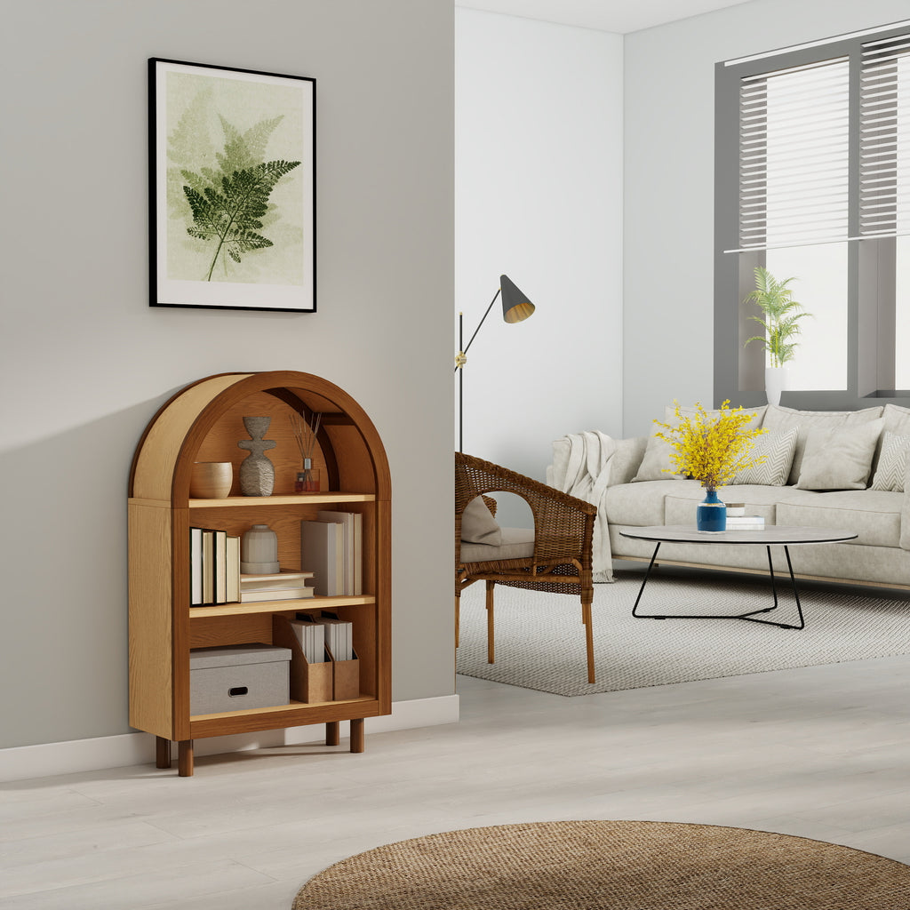 Frans Arched Walnut Bookshelf
