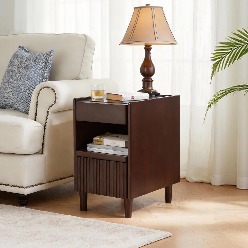 Lauge Storage Solid Wood Nightstand