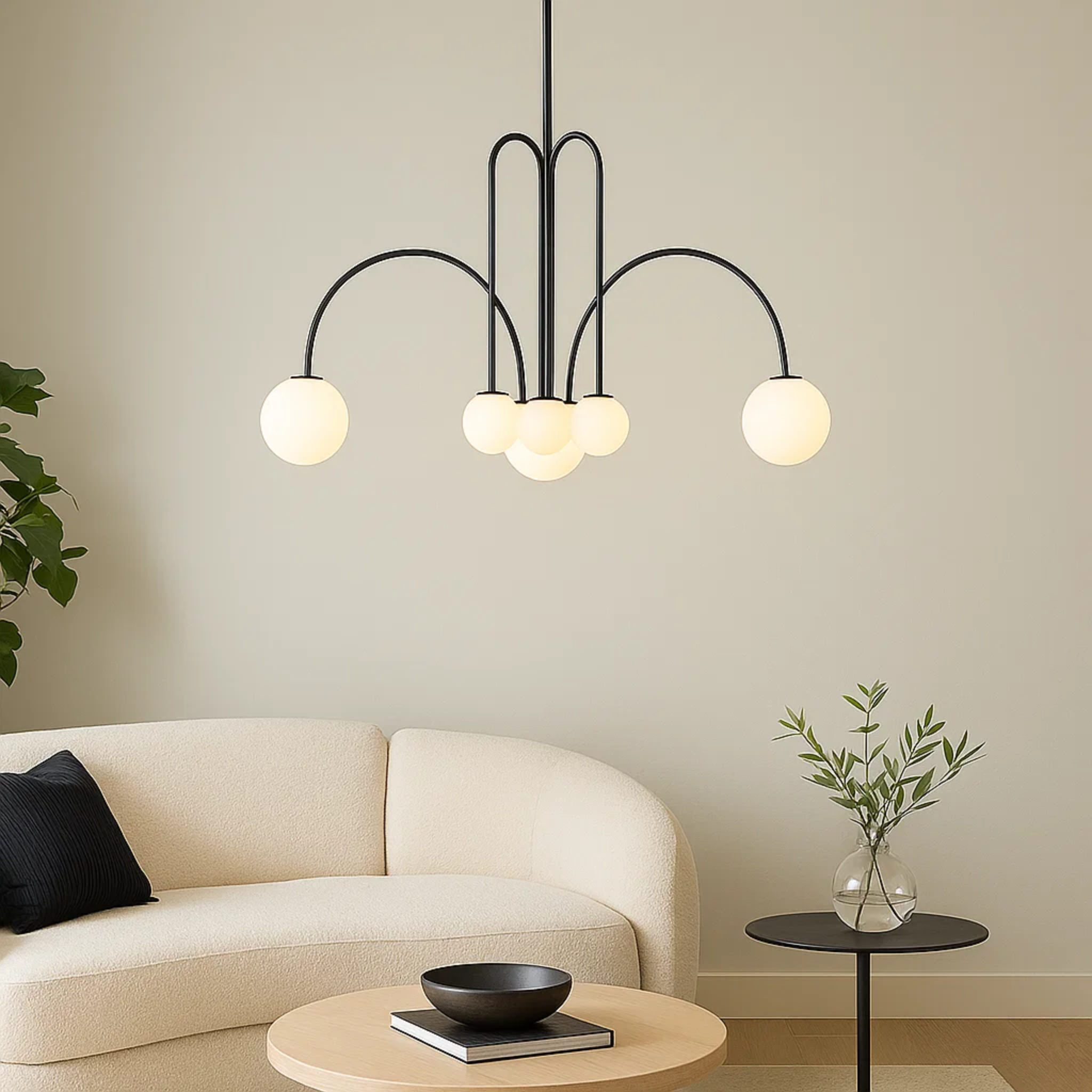 Design hanglamp met ronde lichtbollen