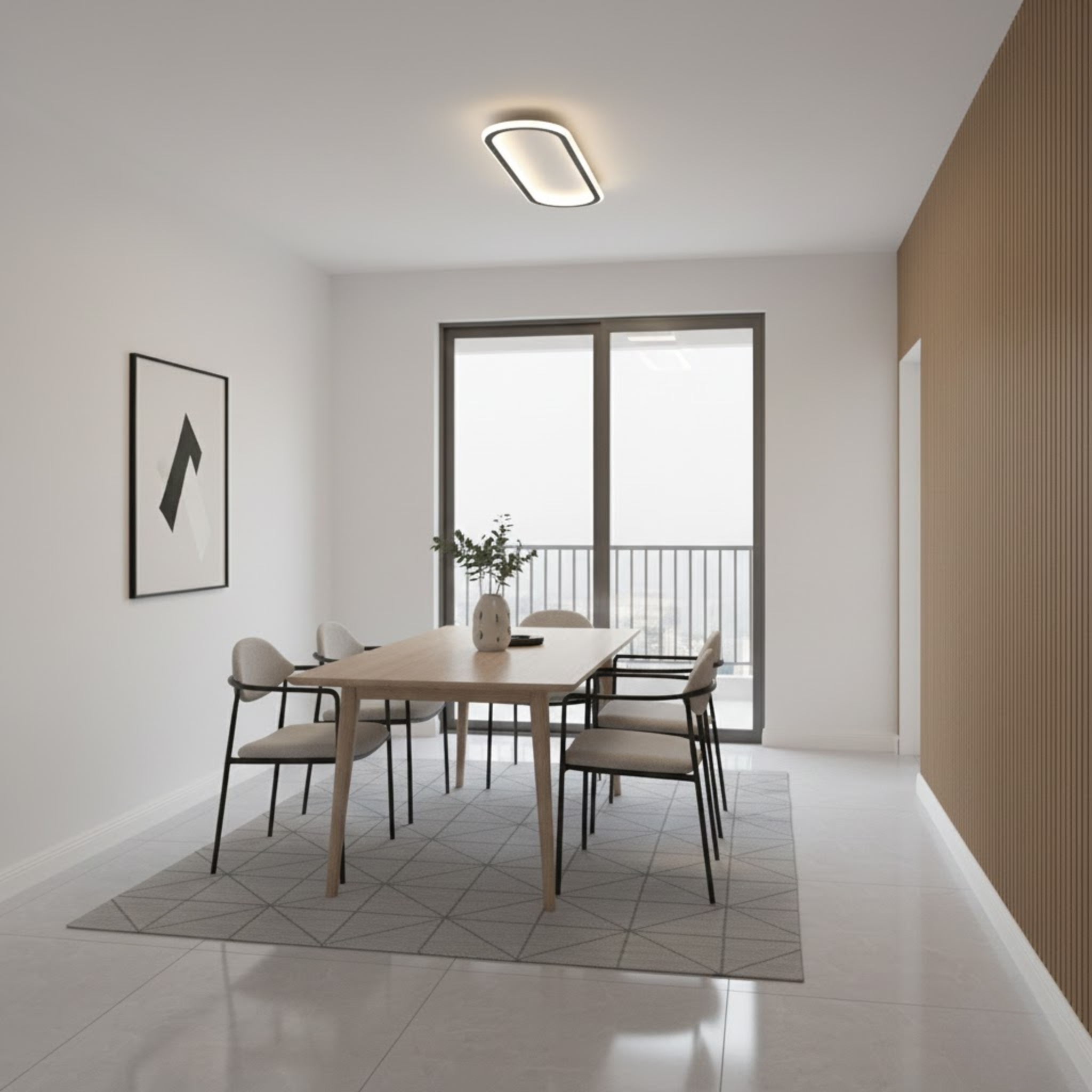 Moderne slanke langwerpige plafondlamp