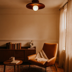 Ceiling Lamp with Shallow Bowl-Shaped Shade in Japandi Style