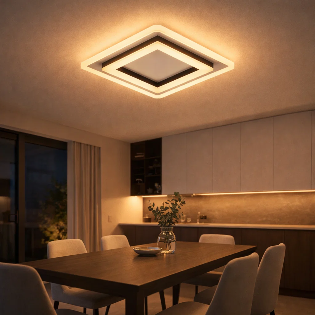 Modern square ceiling lamp with LED