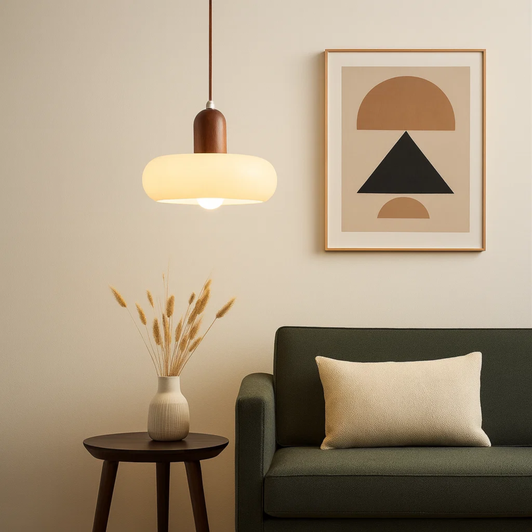 Scandinavische crèmekleurige hanglamp