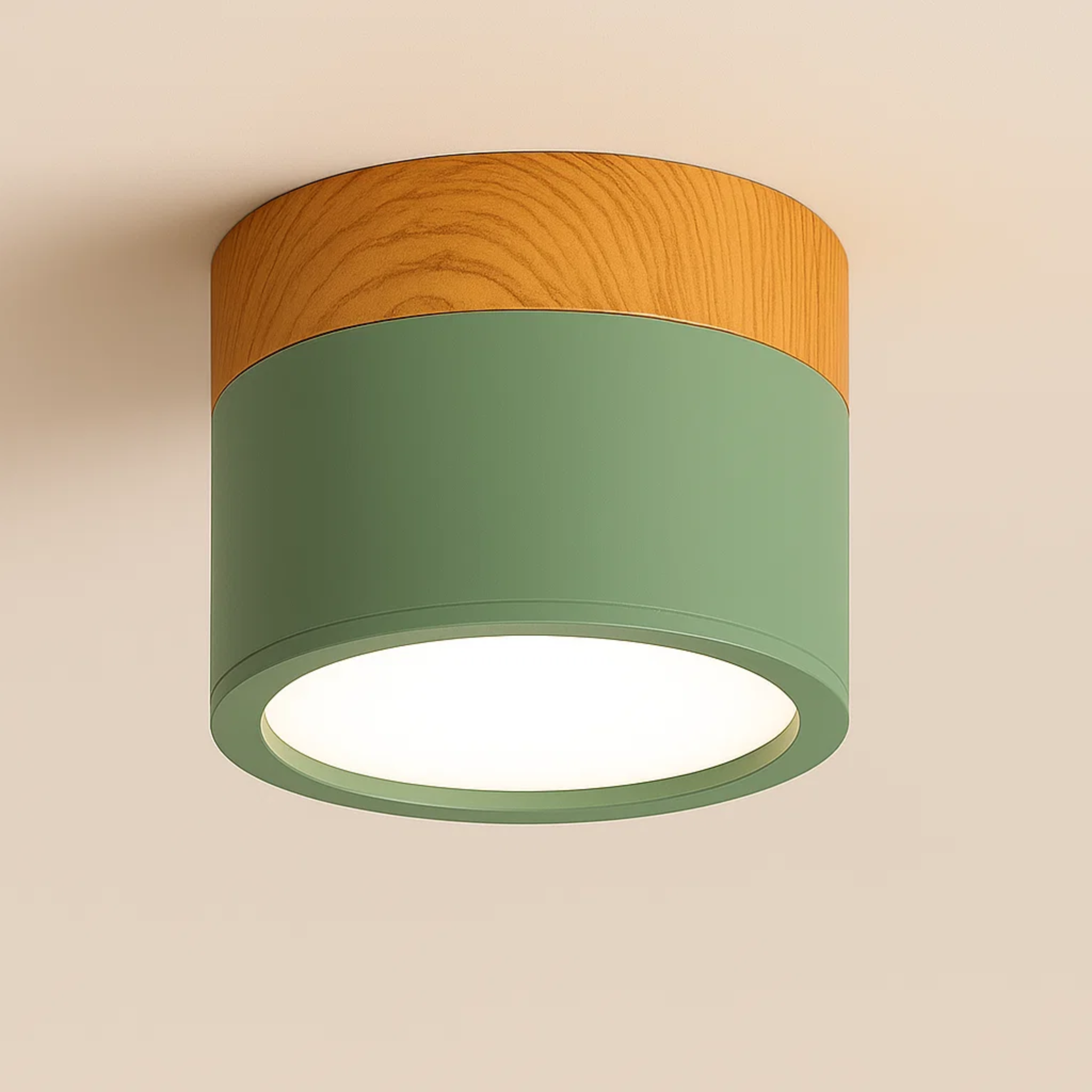 LED-plafondspot met houtaccent