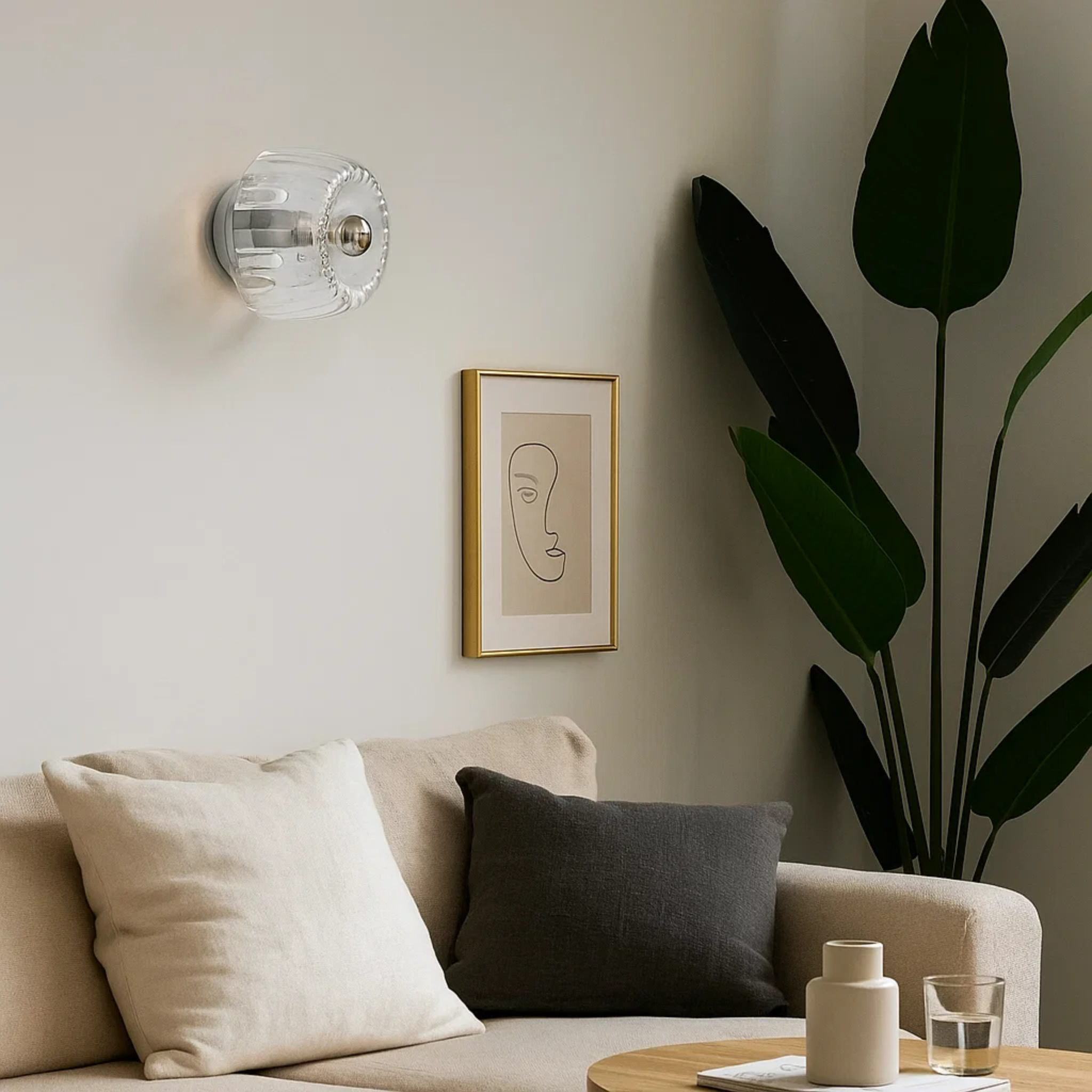 Klassieke wandlamp met geribbeld patroon