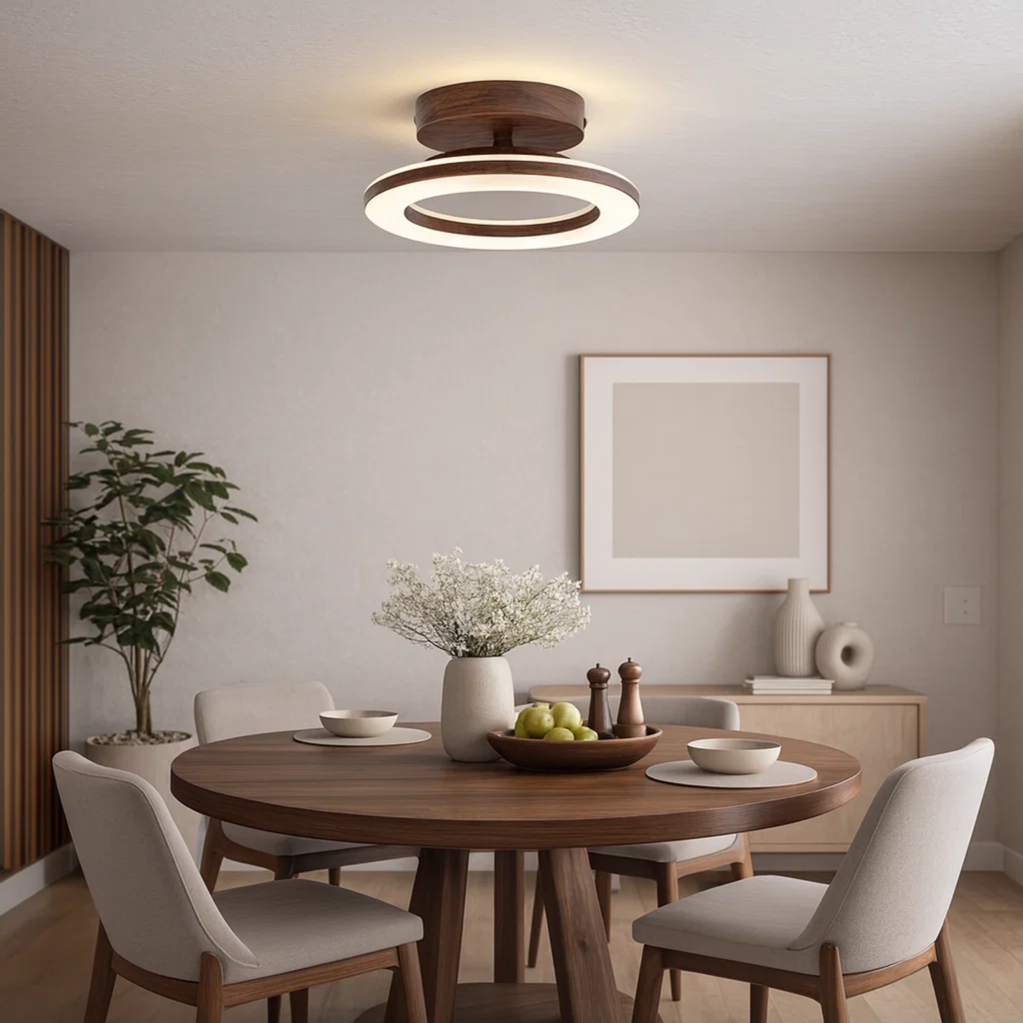 Strakke ronde plafondlamp in Scandinavische stijl