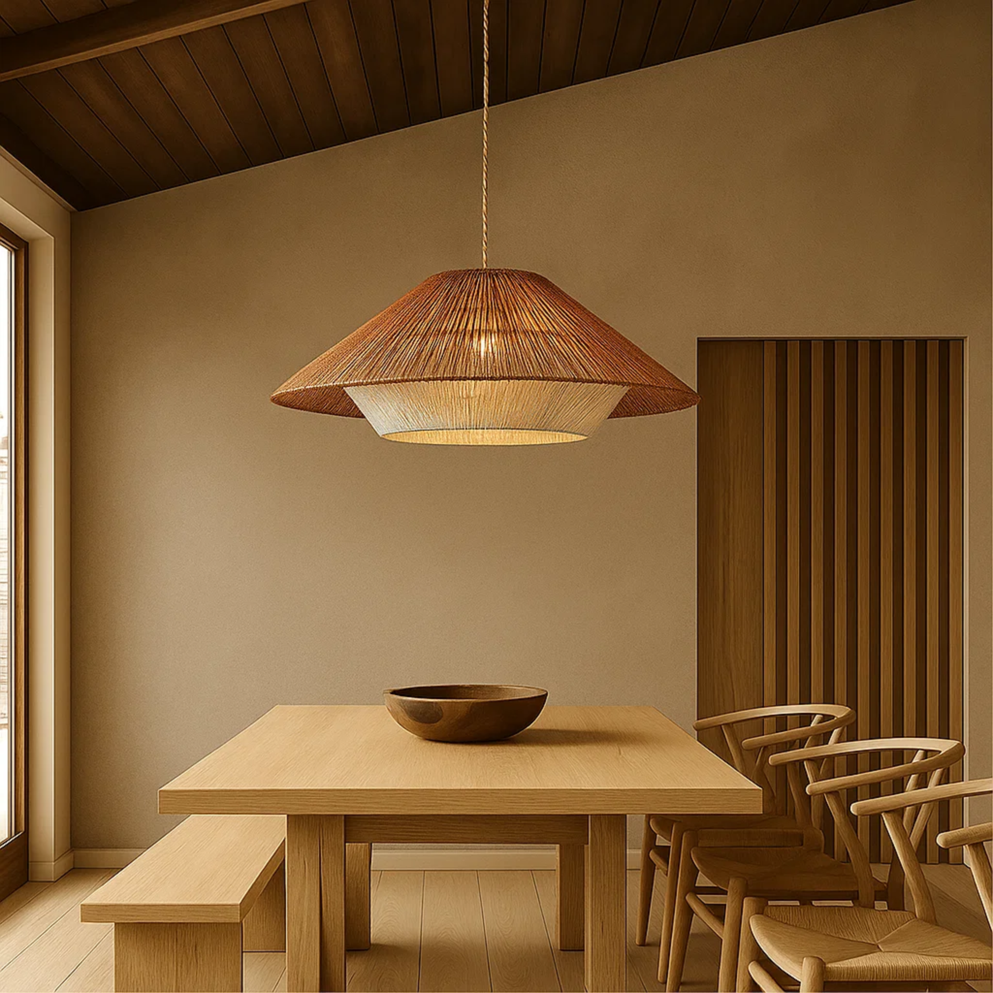 Japandi bamboe hanglamp