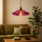 Klassieke bloemvormige glazen hanglamp