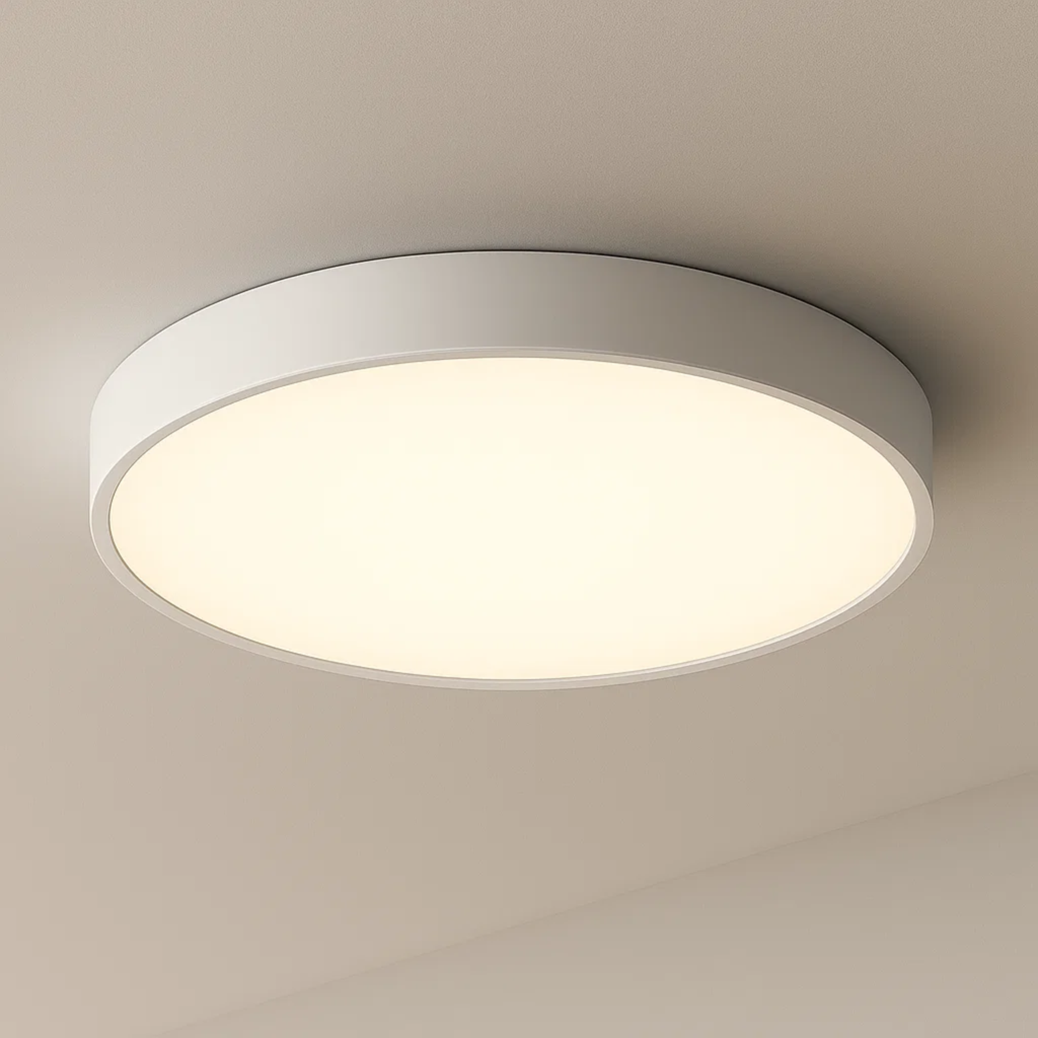 Strakke moderne ronde plafondlamp met zacht licht