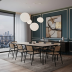 Moderne ovale hanglamp met witte glazen kap in meerdere maten