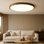 Minimalist wood-look ceiling lamp