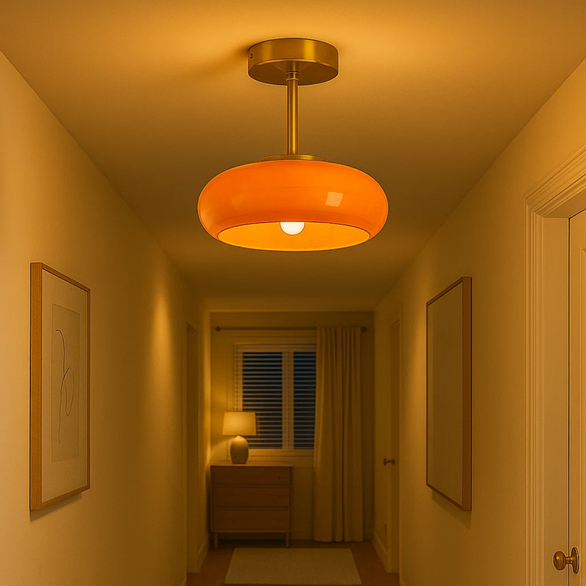 Vintage ronde retro plafondlamp