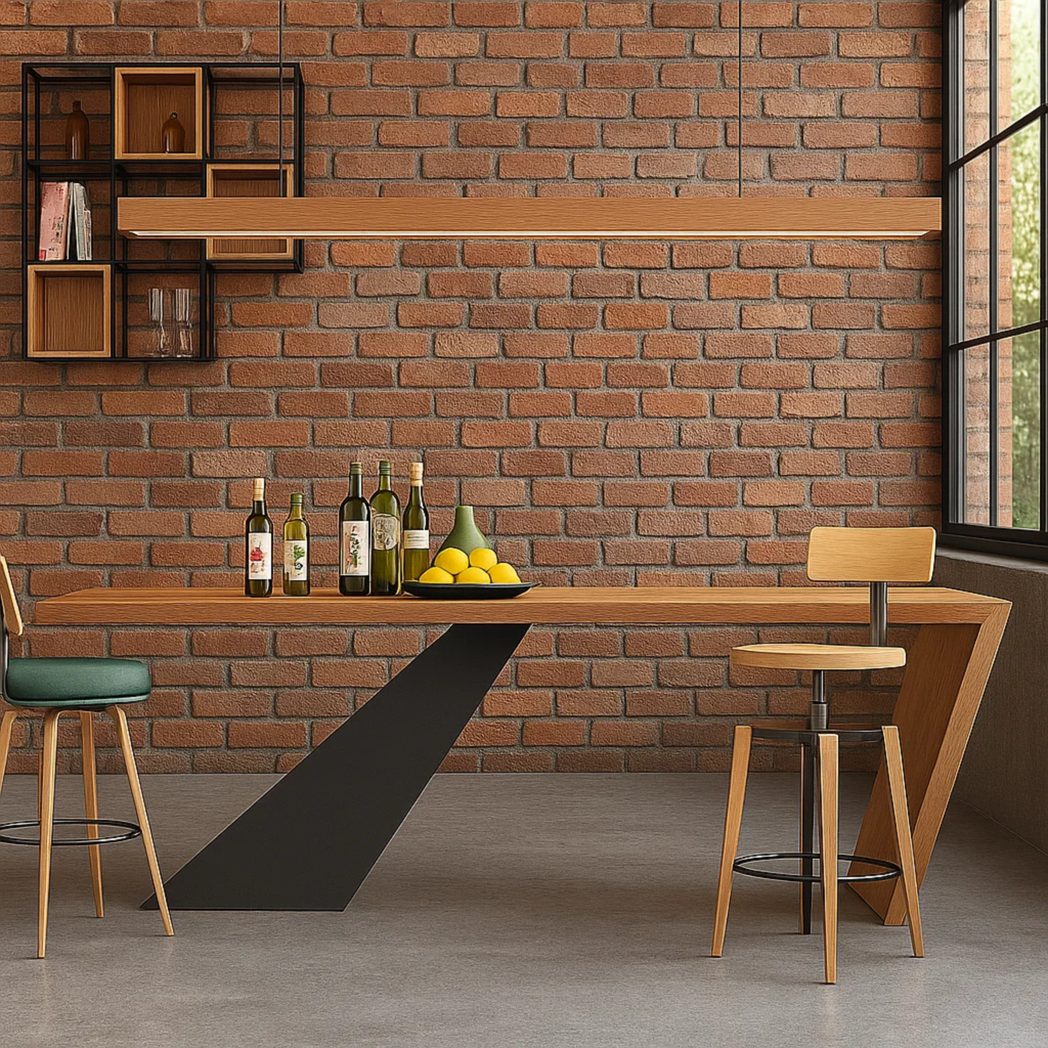 Strakke minimalistische scandinavische houten hanglamp