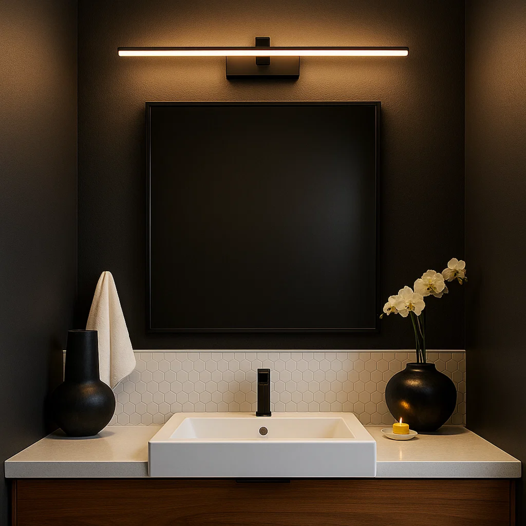 Minimalistische lineaire LED-wandlampen met een metalen afwerking