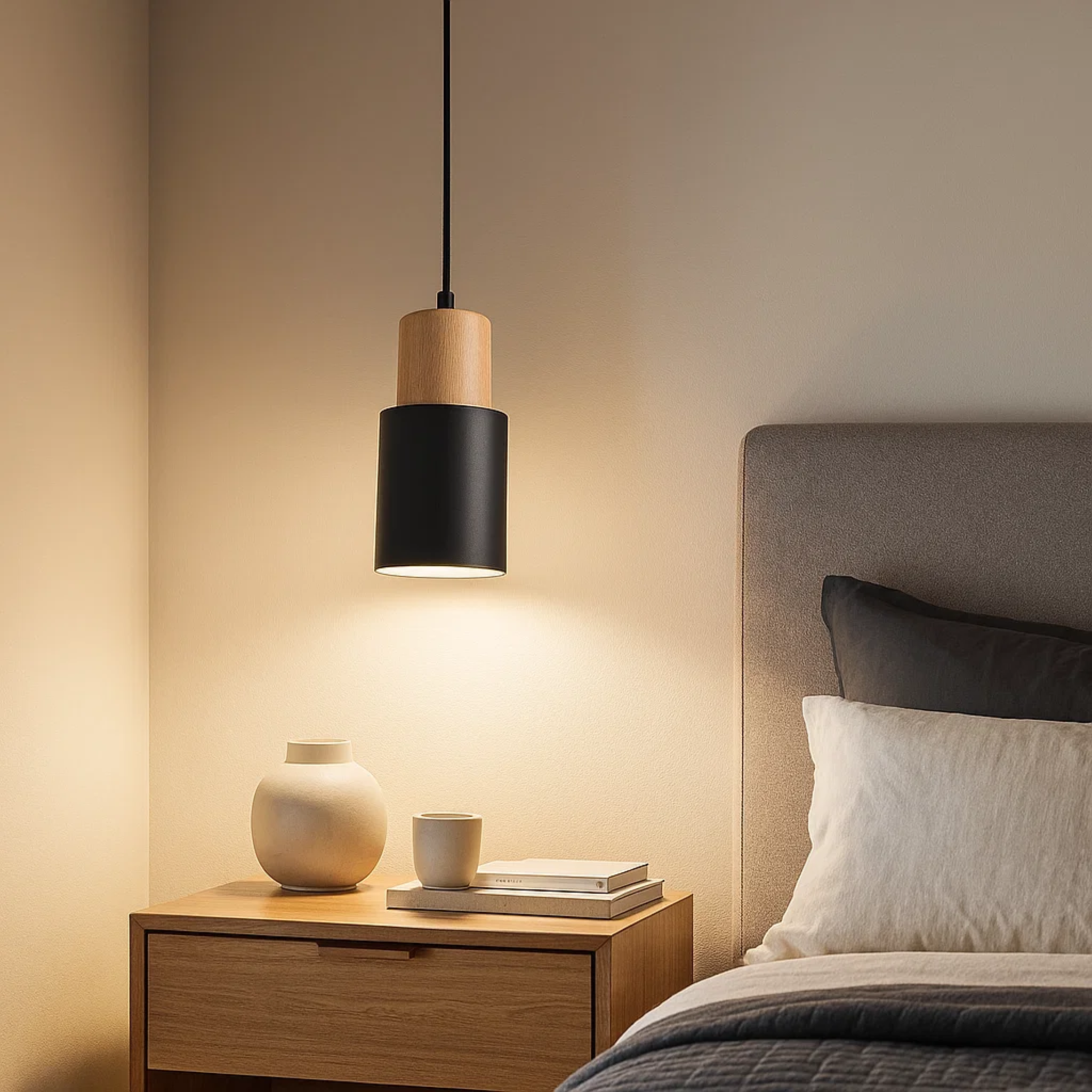 Kleurrijke cilindervormige macaron hanglamp