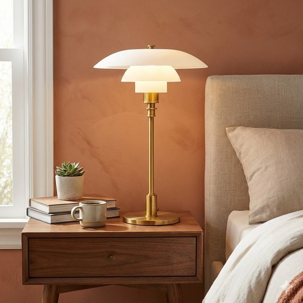 Tafellamp in retro design voor een warme sfeer