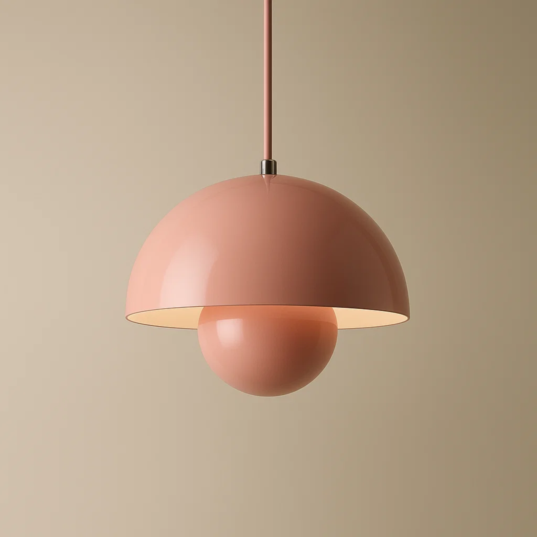 Scandinavische hanglamp met ronde kap in meerdere kleuren