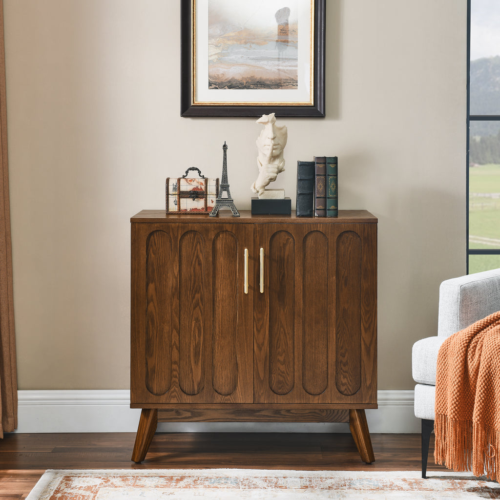 Tilde Fluted Walnut Cabinet