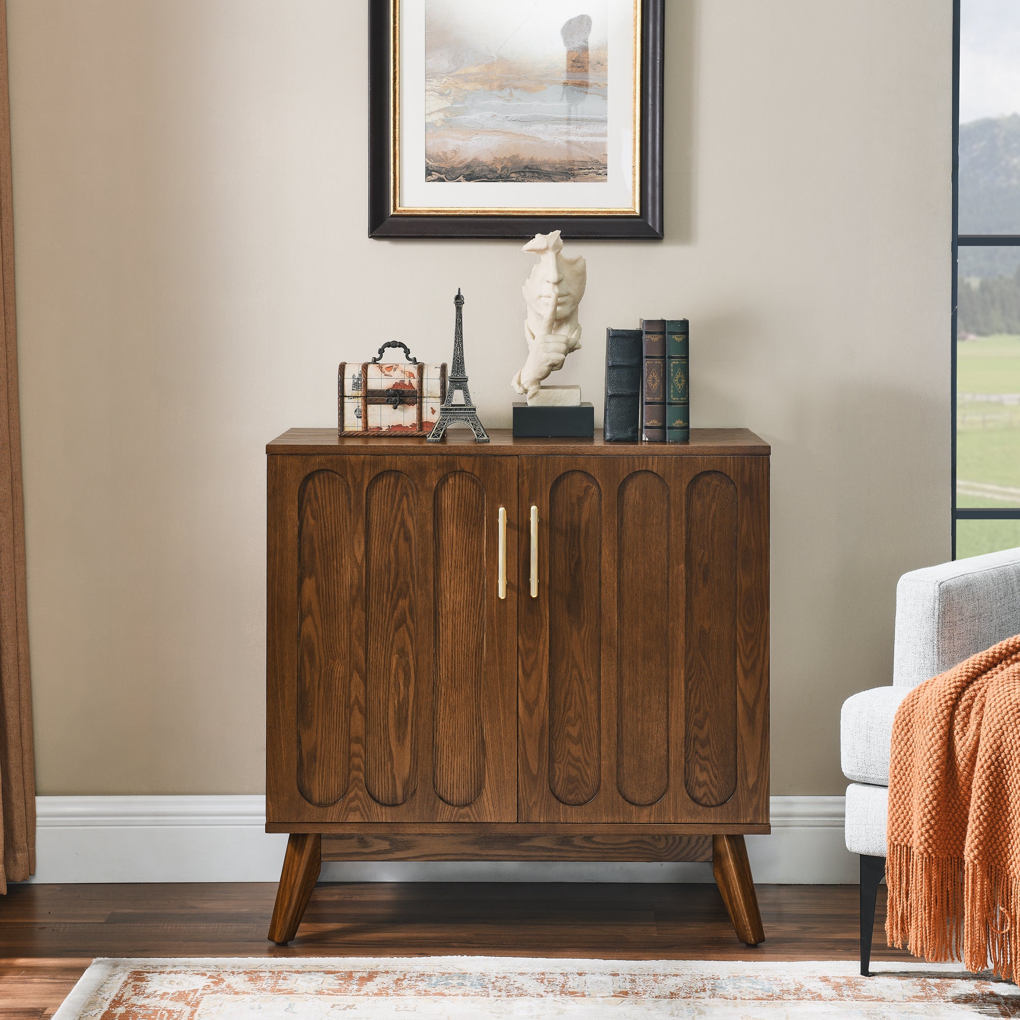 Tilde Fluted Walnut Cabinet