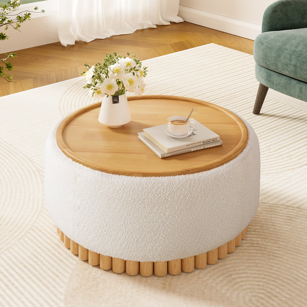 Uma Round Boucle Ottoman