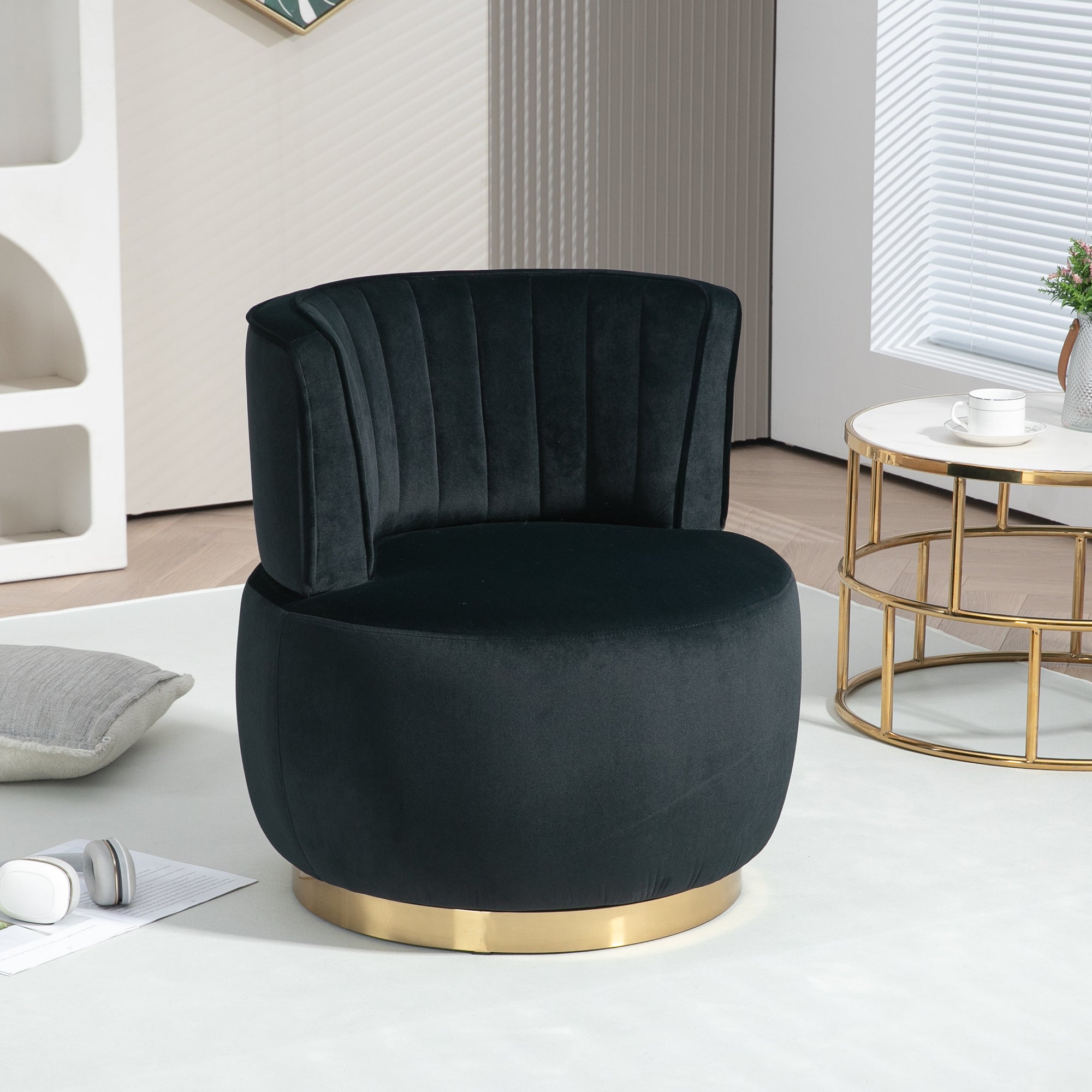 Bente Barrel Velvet Accent Chair