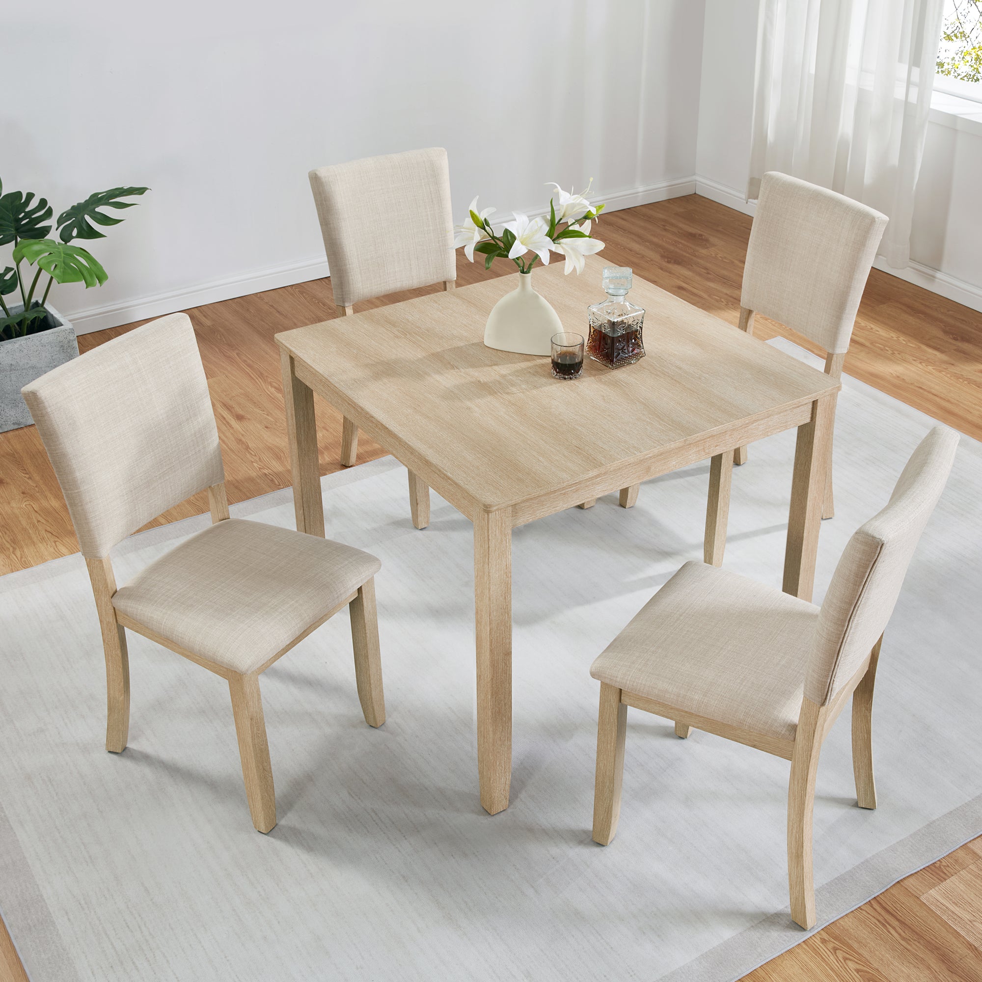 Ase 5-Piece Oak Dining Set
