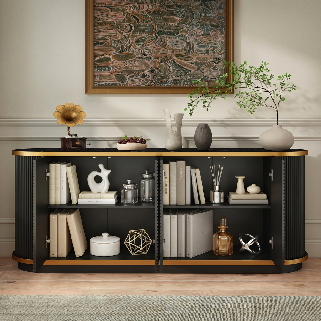 Folke Fluted Marble Sideboard