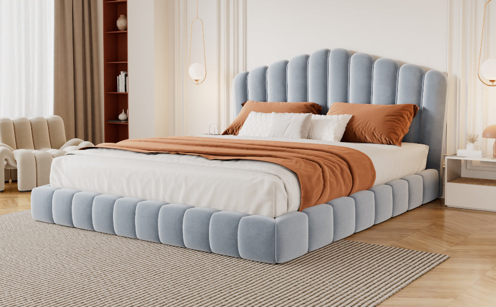 Kajsa Velvet Queen Bed Frame