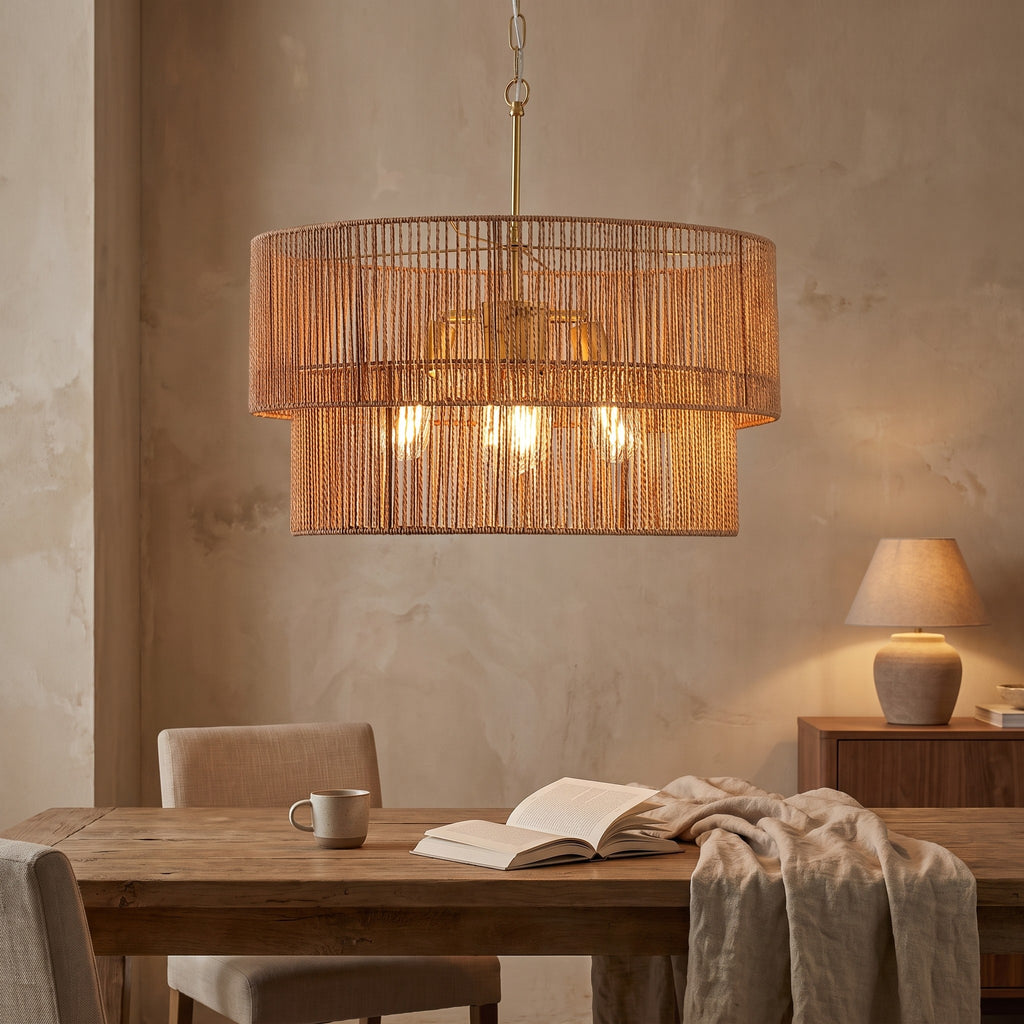 Runev Rattan Chandelier