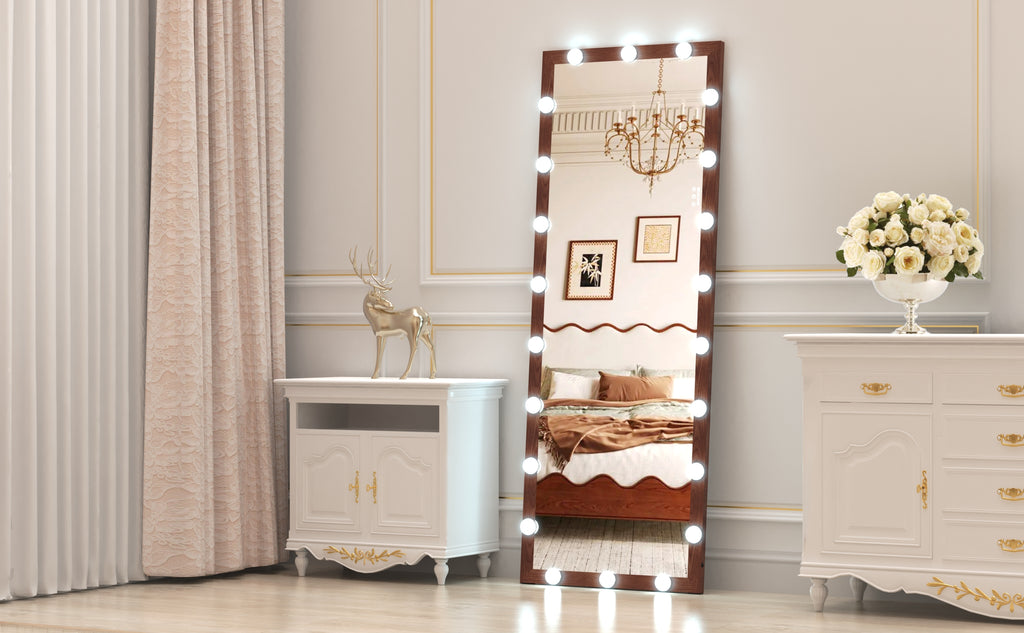 Magnhild Walnut Floor Mirror