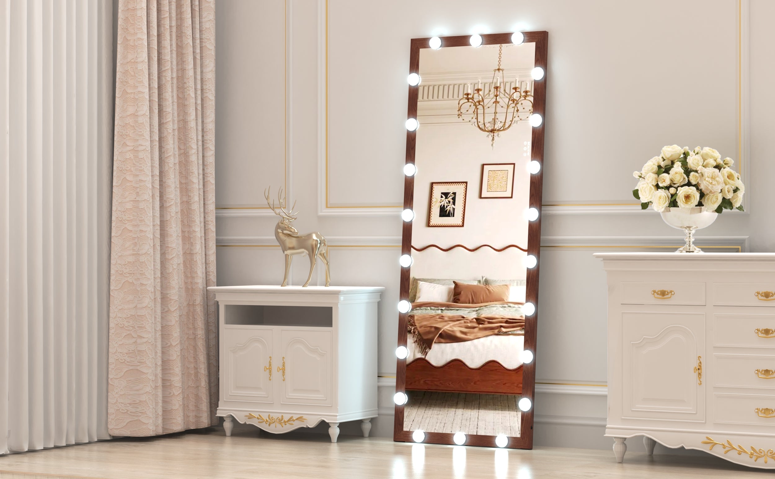 Magnhild Walnut Floor Mirror
