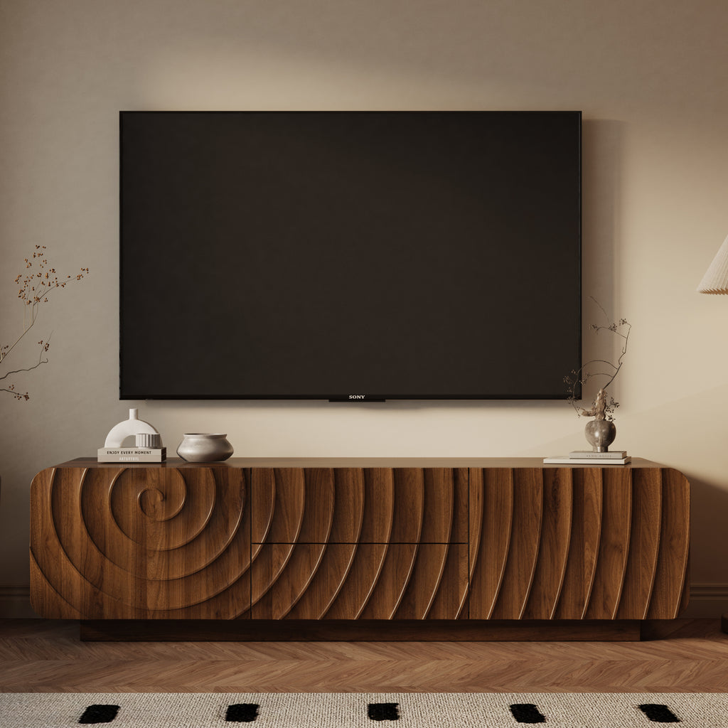 Bente Storage Walnut TV Stand