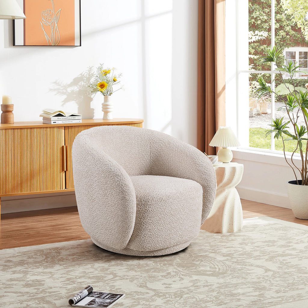 Ingrid Barrel Boucle Accent Chair