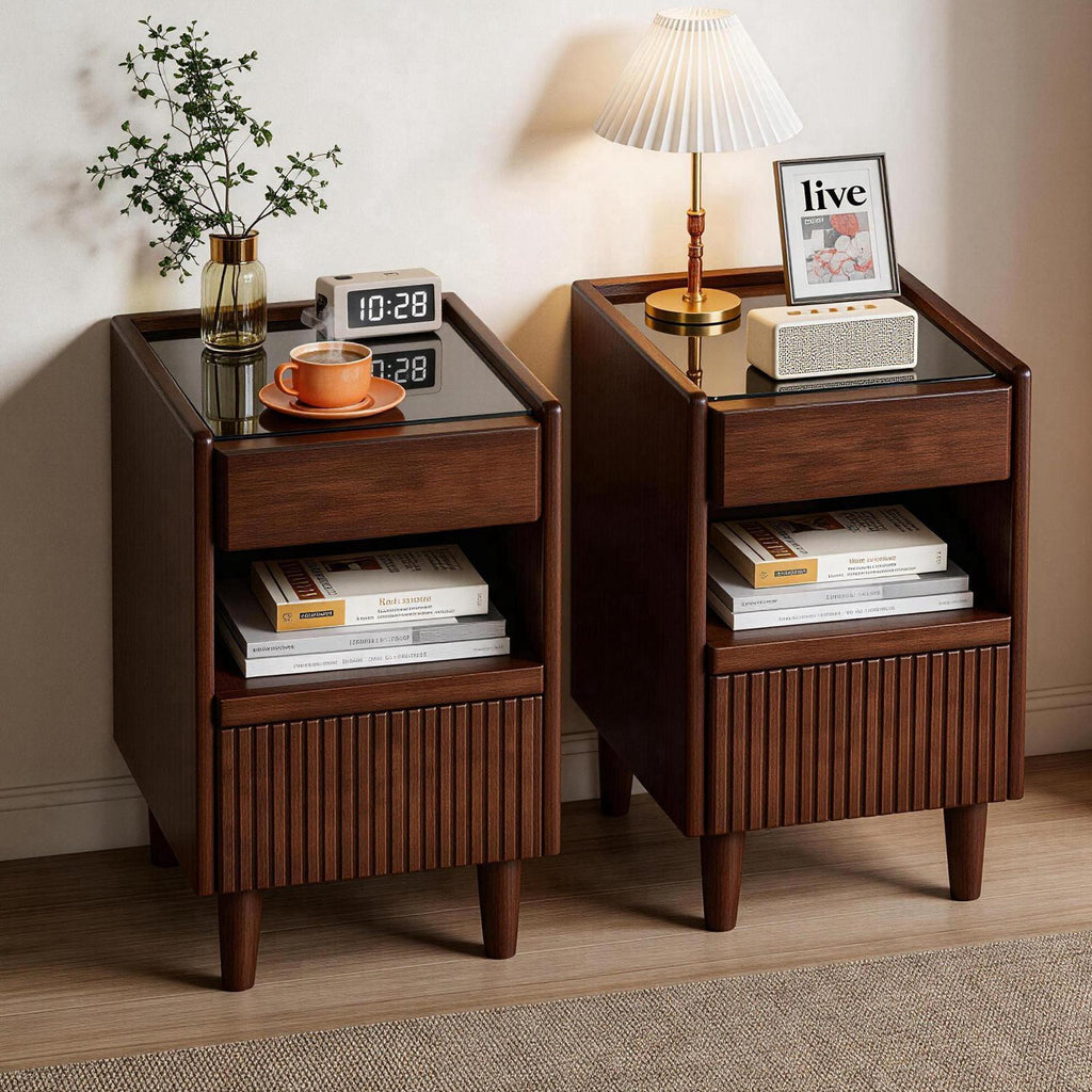 Lauge Storage Solid Wood Nightstand