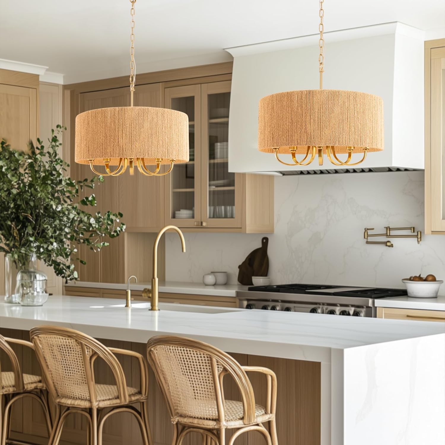 Eyja Rattan Chandelier