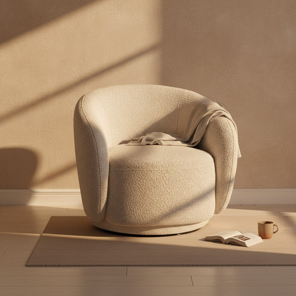 Ingrid Barrel Boucle Accent Chair