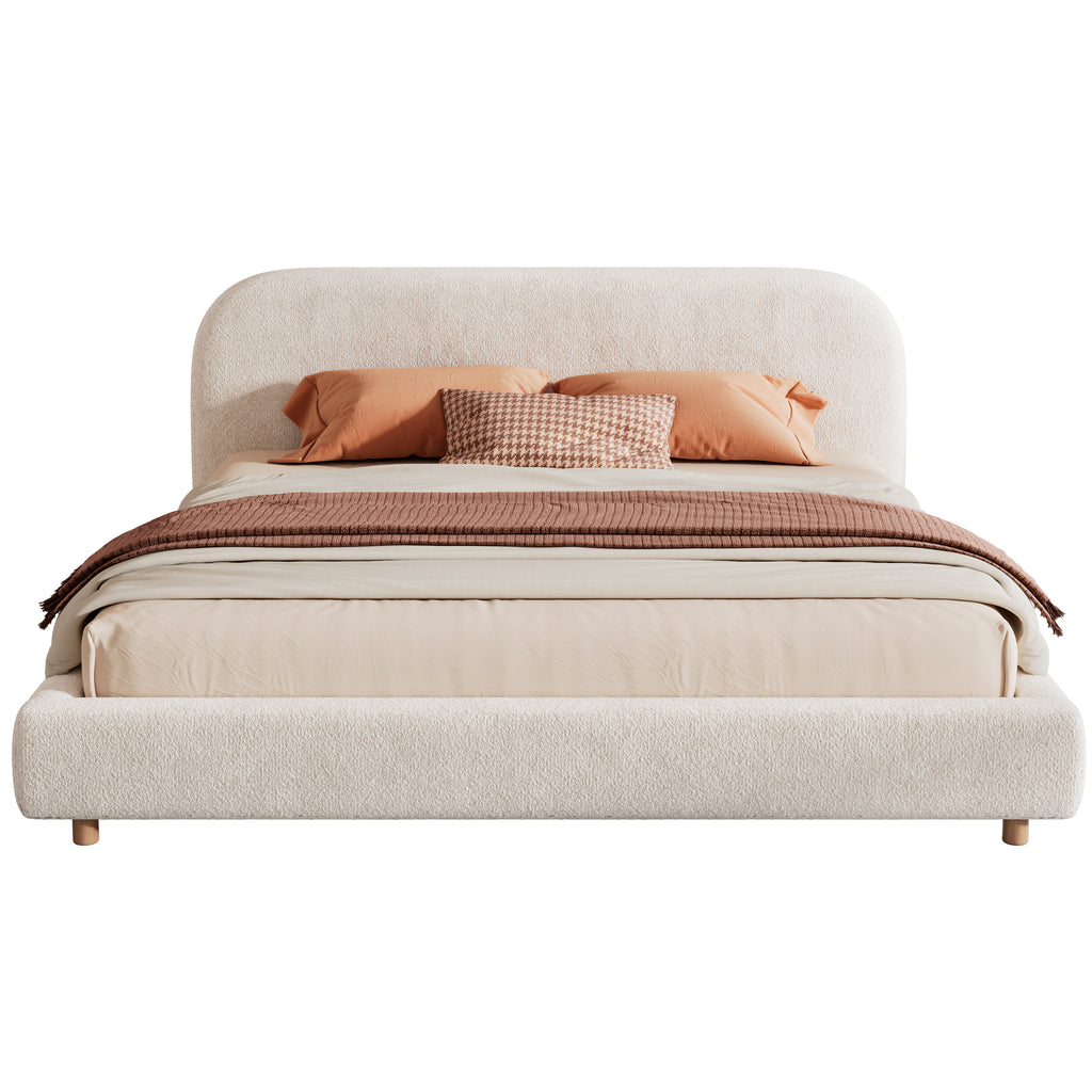 Dagmar Boucle King Platform Bed Frame