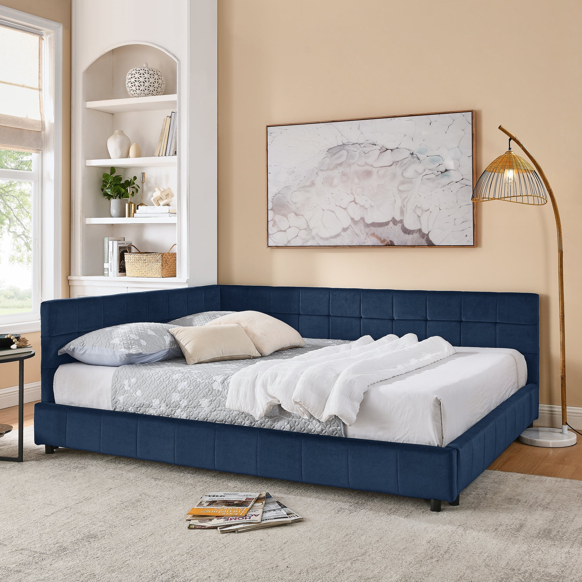 Inga Velvet Queen Bed Frame